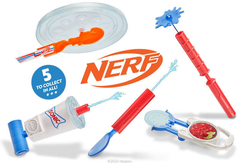 Nerf is coming to the SONIC® Wacky Pack® Kids Meal!