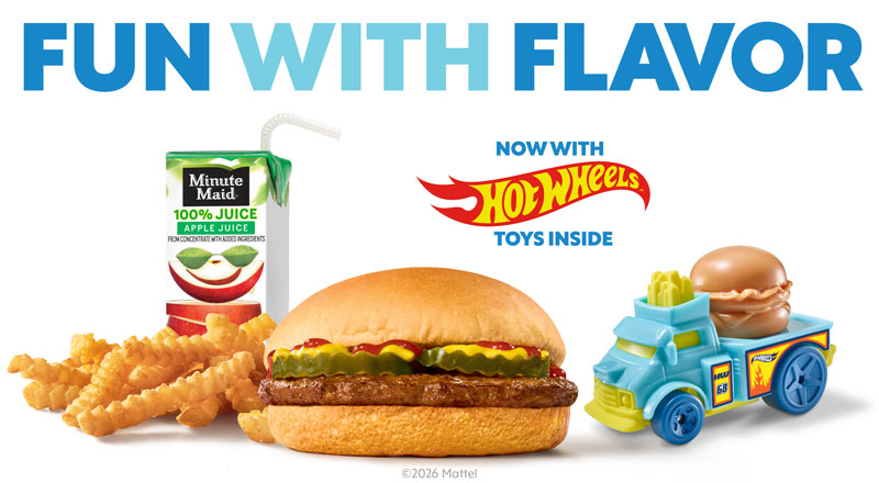 You can mix and match an entree, side and drink, AND get a collectible Hot Wheels toy for a limited time only!